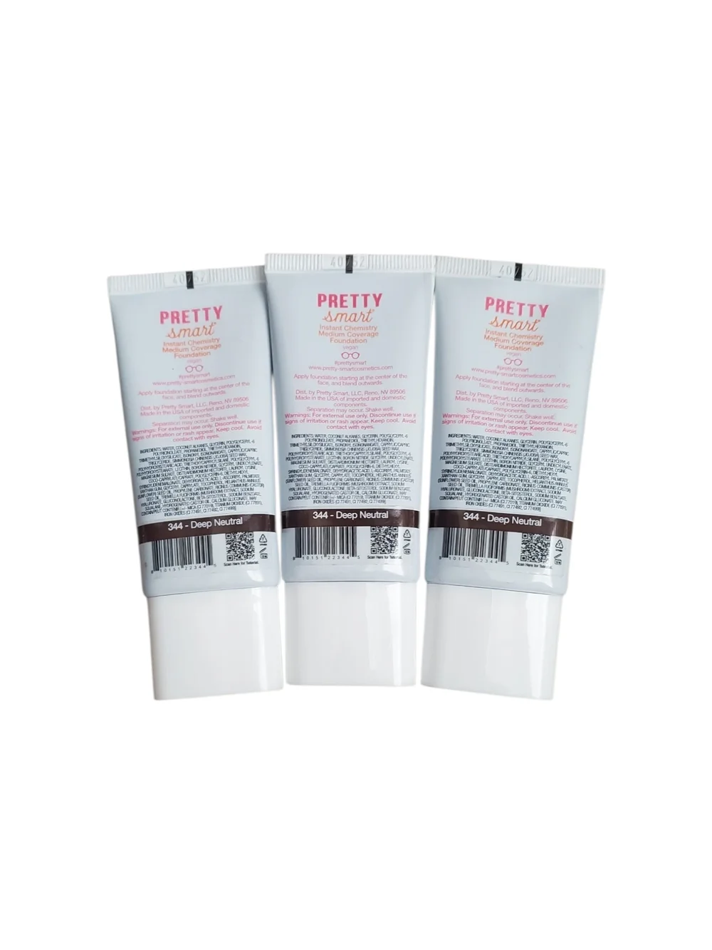 (3) Pretty Smart Instant Chemistry Medium Coverage Foundation Deep Neutral (344)